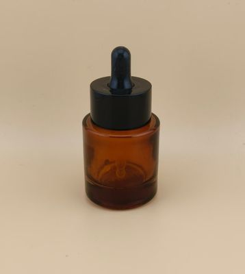 ดีไซน์อ่อนโยน สีน้ําตาล ขนาดเล็ก กระป๋องแก้ว dropper สําหรับใบหน้า