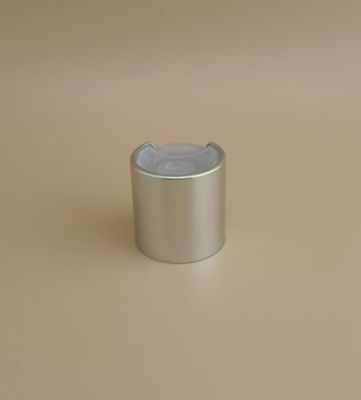 สีเงิน อลูมิเนียม-พลาสติกกลม ปิดเรียบด้วยปุ่มใส สําหรับขวดดูแลผิว