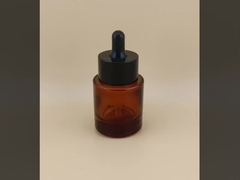 ขวดดรอปเปอร์แก้วขนาดเล็กสีดำดีไซน์สวยงามสำหรับเอสเซ้นส์บำรุงผิวหน้า