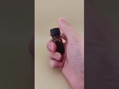 ขวดแก้วกลมใสสีน้ำตาลอ่อน ดีไซน์สวยงาม สำหรับยา