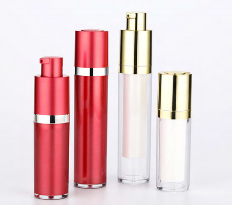 พลาสติก PP เงินเปล่า 10ml 15ml เครื่องสําอางอากาศที่ไม่มีปั๊ม โลชั่นกรด