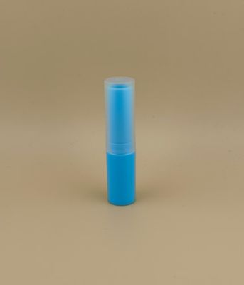 บรรจุภัณฑ์ลิปบาล์มสีน้ำเงินขนาดเล็ก พร้อมฝาปิดแบบมีร่องใสสำหรับลิปสติก
