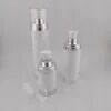 หรูหรา สามารถเติม 30ml รอบ สเปรย์ พลาสติก โคสเมติก เซรั่ม โลชั่น Acrylic ปั๊มไม่มีอากาศ ขวด