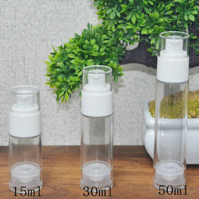 กระป๋องปั๊มแบบกระบอก 10ml 15ml 20ml 30m สีเงิน PP พลาสติกที่ไม่มีลม