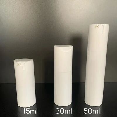 กระป๋องปั๊มสีขาวแบบ Custom 30ml กระป๋องปั๊มพลาสติกที่มีหัวปั๊ม ABS