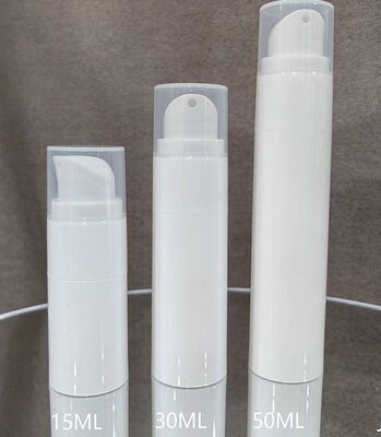 กระป๋องปั๊มสีขาวแบบ Custom 30ml กระป๋องปั๊มพลาสติกที่มีหัวปั๊ม ABS