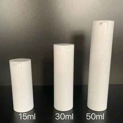 กระป๋องปั๊มสีขาวแบบ Custom 30ml กระป๋องปั๊มพลาสติกที่มีหัวปั๊ม ABS