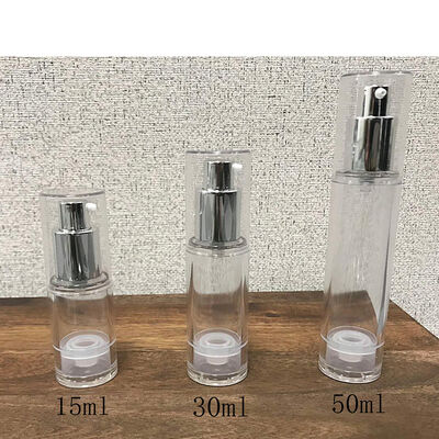 เครื่องปั๊มน้ํายาแบบไม่มีอากาศ ถังกรองน้ํายา ไม่มี DIP Tube Dispenser กระจกเครื่องสําอางโปร่ง