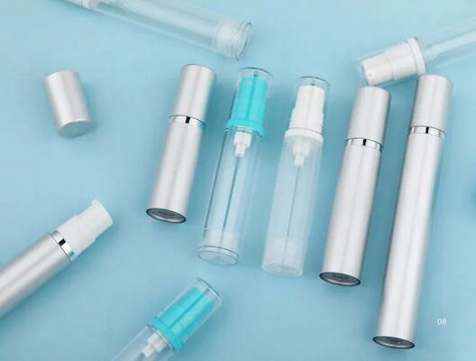 พลาสติก PP เงินเปล่า 15ml 30ml 50ml เครื่องสําอางที่ไม่มีอากาศ ปั๊ม โลชั่น เซรั่ม ขวด