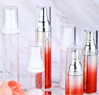 ขวดสุญญากาศปั๊มสุญญากาศเครื่องสำอาง PP สีที่กำหนดเอง