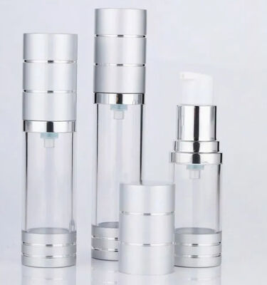 พลาสติก PP เงินเปล่า โคสเมติก ปั๊มไร้อากาศ โลชั่น เซรั่ม กระปุก K25-1 10ml 15ml