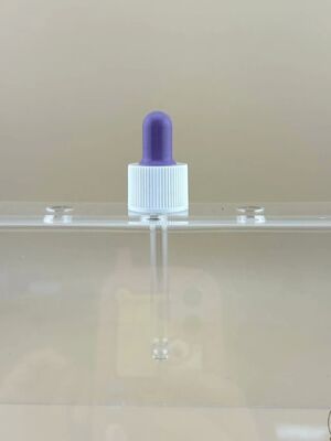 ปรับแต่งขวดน้ำมันหอมระเหย 18/412 หยดปิเปตแก้วพลาสติก PP Smooth Dropper