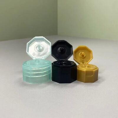 รูปทรงแปดเหลี่ยม 24 มม Flip Top Caps พลาสติก รูปทรงพิเศษ Snap Caps