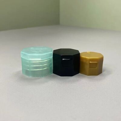 รูปทรงแปดเหลี่ยม 24 มม Flip Top Caps พลาสติก รูปทรงพิเศษ Snap Caps