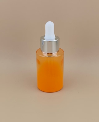 การออกแบบใหม่ ขวดดรอปเปอร์ทรงกลมเรียบเนียนสีส้มไล่ระดับ K-GBL30 สำหรับเอสเซ้นส์