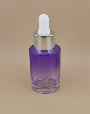 การออกแบบใหม่ ขวดดรอปเปอร์ทรงกลมเรียบเนียนไล่ระดับสีม่วง K-GBL30 สำหรับเอสเซ้นส์