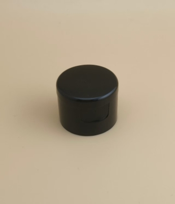 กลมพลาสติกสีดํา ปิดเรียบสําหรับขวดเครื่องสําอาง
